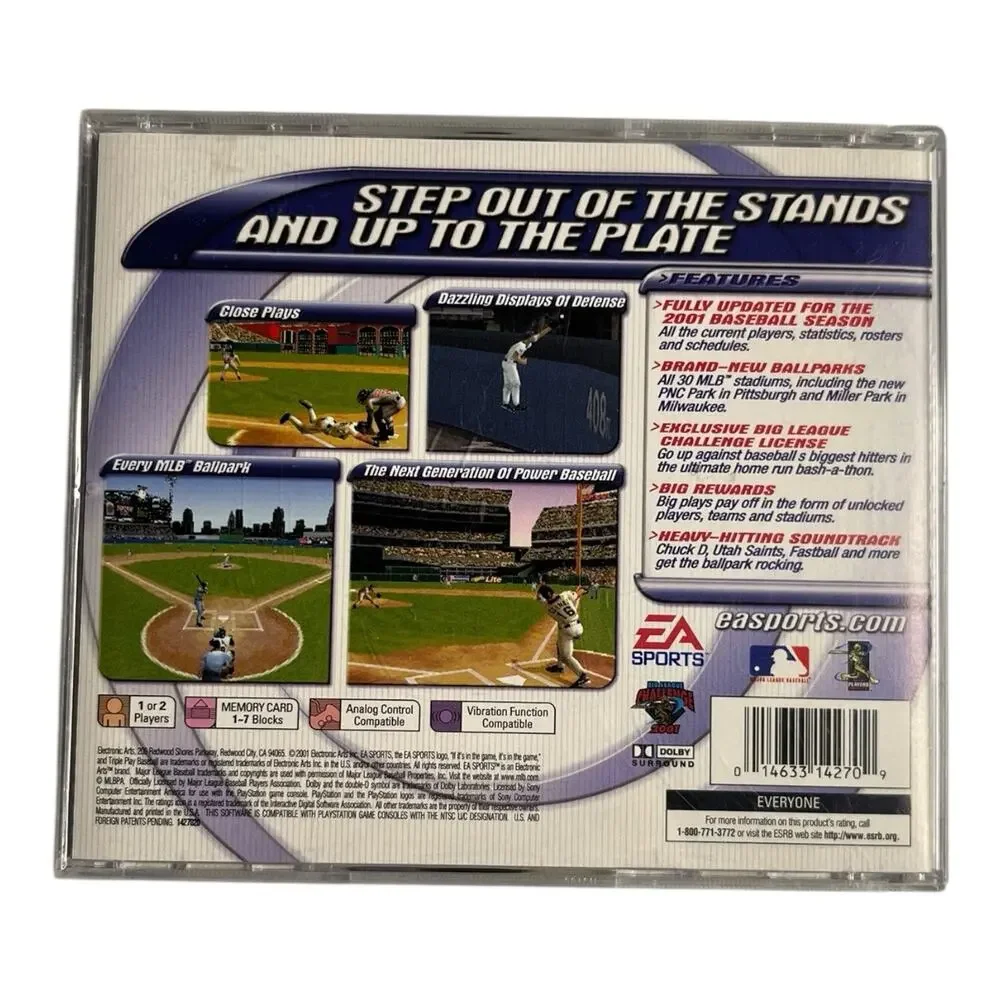 Triple Play Baseball PS1 PlayStation 1 Complete CIB Black Label Video Game Retro